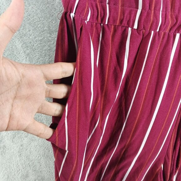 NO BOUNDARIES Women Jumpsuit Junior Size XXL(119) Striped Knit Pockets Waist Tie - Picture 5 of 11